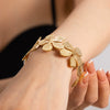 Titanium Steel Geometric Style Electroplated Women's Summer Fresh Flower Bracelet Wholesale