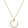 Titanium Steel Geometric Style Furnace Real Gold Plated Necklace With Zircon And Diamond Accents For Unisex