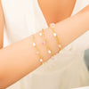 Titanium Steel Geometric Style Light Luxury Electroplated Double Layer Natural White Stone Bracelet For Women