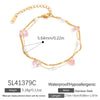 Titanium Steel Geometric Style Light Luxury Electroplated Double Layer Natural White Stone Bracelet For Women