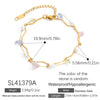 Titanium Steel Geometric Style Light Luxury Electroplated Double Layer Natural White Stone Bracelet For Women
