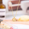 Titanium Steel Geometric Style Necklace With Mixed Gemstone Setting And Electroplating