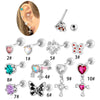 Titanium Steel Geometric Style Piercing Earrings With Electroplating For Women