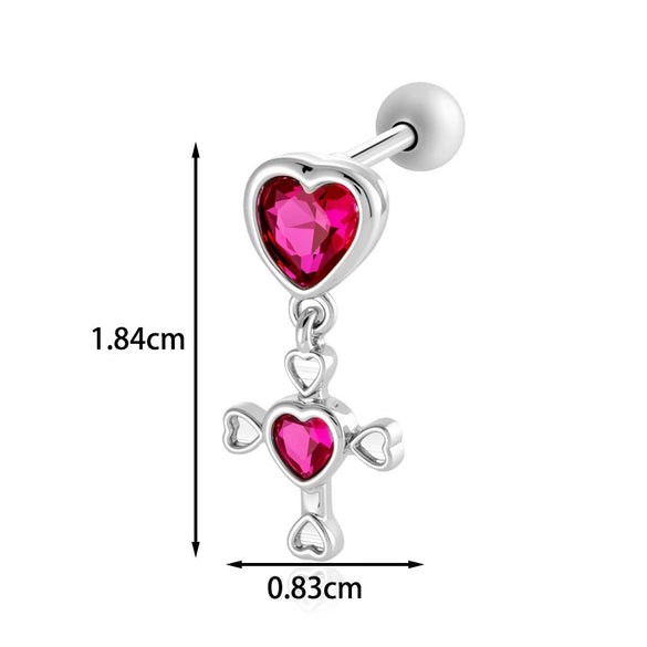 Titanium Steel Geometric Style Piercing Earrings With Electroplating For Women