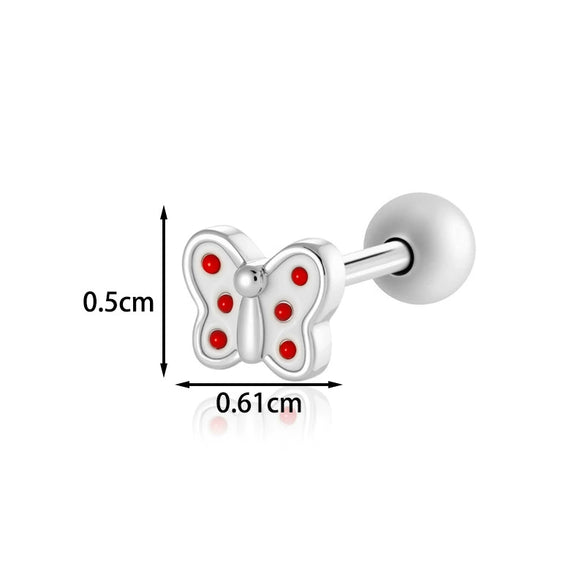 Titanium Steel Geometric Style Piercing Earrings With Electroplating For Women