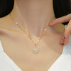 Titanium Steel Geometric Style Sunflower Pendant Women's Necklace With Diamond Treatment