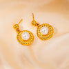Titanium Steel Geometric Sunflower Electroplated Women's Earrings