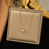Titanium Steel Geometric Sweet Design Electroplated Diamond Pendant Necklace For Women
