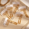 Titanium Steel Geometric Tassel Pearl Earrings For Women With Electroplating