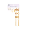 Titanium Steel Geometric Tassel Pearl Earrings For Women With Electroplating