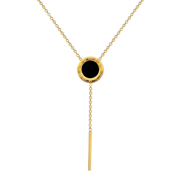 Titanium Steel Geometric Tassel Roman Ring Normcore Style Furnace Real Gold Plated Female Popular Clavicle Chain Accessories