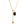 Titanium Steel Geometric Tassel Splicing Cross Chain Women's Electroplated Clavicle Necklace
