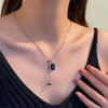 Titanium Steel Geometric Tassel Splicing Cross Chain Women's Electroplated Clavicle Necklace