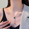 Titanium Steel Geometric Tassel Splicing Cross Chain Women's Electroplated Clavicle Necklace