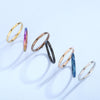 Titanium Steel Geometric Thin Ring For Women Light Luxury Simple Design With Electroplating