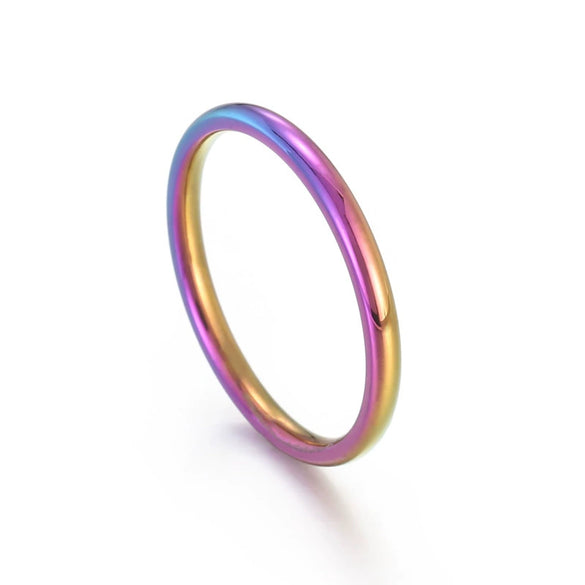 Titanium Steel Geometric Thin Ring For Women Light Luxury Simple Design With Electroplating