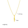 Titanium Steel Geometric Triangle Long Leaf Pendant Necklace With Electroplating