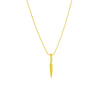 Titanium Steel Geometric Triangle Long Leaf Pendant Necklace With Electroplating