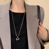 Titanium Steel Geometric Triangle Pendant Clavicle Chain Jewelry Highend Style Electroplated