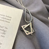 Titanium Steel Geometric Triangle Pendant Clavicle Chain Jewelry Highend Style Electroplated