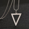 Titanium Steel Geometric Triangle Pendant Necklace With Pearl Chain Electroplated For Unisex Personality Jewelry