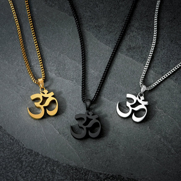 Titanium Steel Geometric Trident Hiphop Pendant Necklace For Men And Women