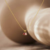 Titanium Steel Geometric Twelve Birthstone Necklace With Electroplating And O Word Chain