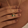 Titanium Steel Geometric Twelve Birthstone Necklace With Electroplating And O Word Chain