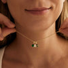 Titanium Steel Geometric Twelve Birthstone Necklace With Electroplating And O Word Chain