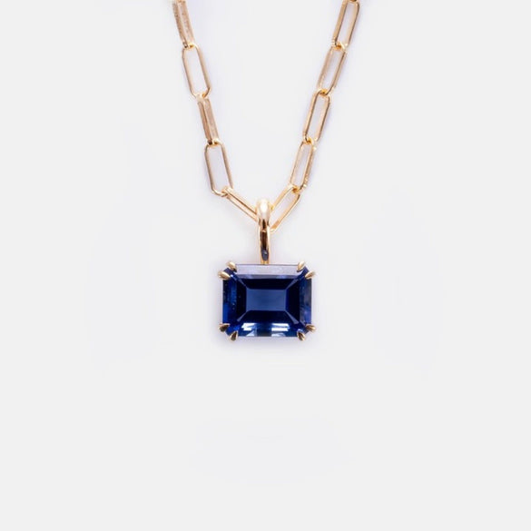 Titanium Steel Geometric Twelve Birthstone Square Pendant Necklace With O Word Chain Electroplated