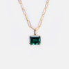Titanium Steel Geometric Twelve Birthstone Square Pendant Necklace With O Word Chain Electroplated