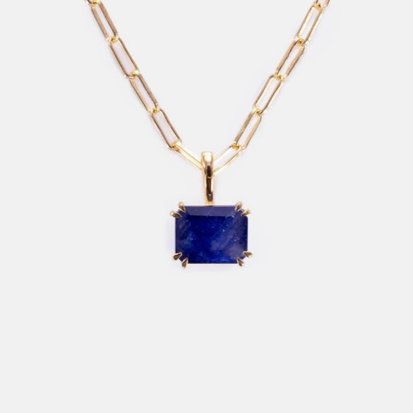 Titanium Steel Geometric Twelve Birthstone Square Pendant Necklace With O Word Chain Electroplated