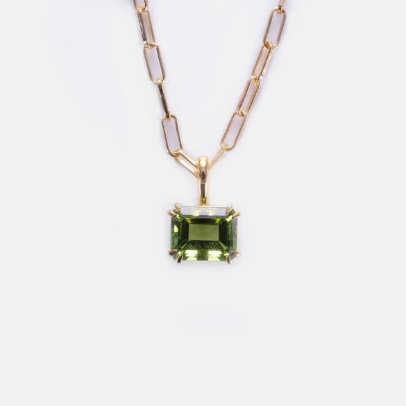 Titanium Steel Geometric Twelve Birthstone Square Pendant Necklace With O Word Chain Electroplated