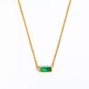 Titanium Steel Geometric Twelve Birthstone Zircon Necklace For Ladies With Electroplating Treatment