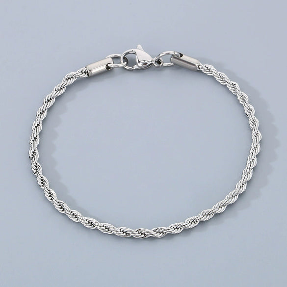 Titanium Steel Geometric Twist Chain Bracelet Electroplated Unisex