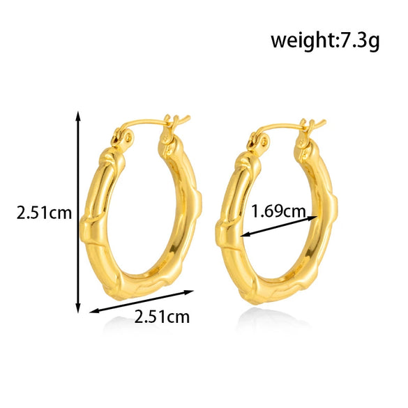 Titanium Steel Geometric Twisted Diamond Wheat Ear Shape Electroplated Women's Earrings Light Luxury Style