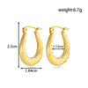 Titanium Steel Geometric Twisted Diamond Wheat Ear Shape Electroplated Women's Earrings Light Luxury Style