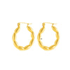 Titanium Steel Geometric Twisted Hammer Pattern Electroplated Women's Earrings