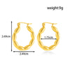 Titanium Steel Geometric Twisted Hammer Pattern Electroplated Women's Earrings