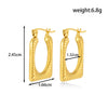 Titanium Steel Geometric Twisted Hammer Pattern Electroplated Women's Earrings
