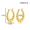 Titanium Steel Geometric Twisted Hammer Pattern Electroplated Women's Earrings
