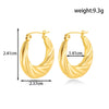 Titanium Steel Geometric Twisted Hammer Pattern Electroplated Women's Earrings