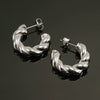 316L Stainless Steel Geometric Twisted Women's Earrings Electroplated