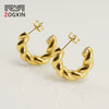 316L Stainless Steel Geometric Twisted Women's Earrings Electroplated