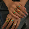 Titanium Steel Geometric U Shape Electroplated Unisex Ring