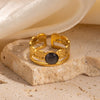 Titanium Steel Geometric U Shape Electroplated Unisex Ring