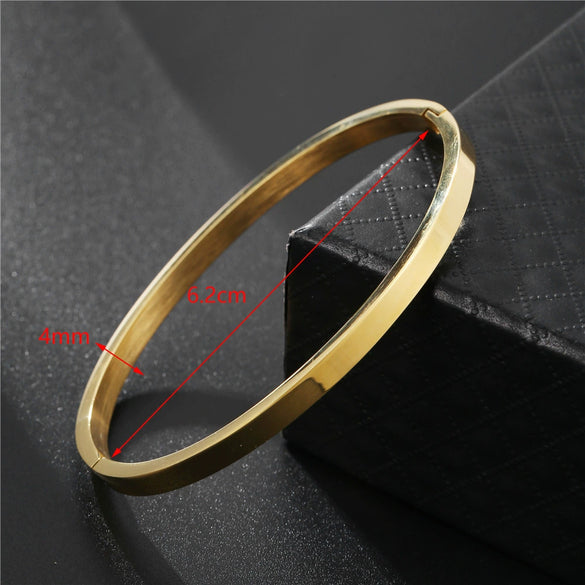 Titanium Steel Geometric Unisex Opening Bracelet Jewelry That Does Not Fade
