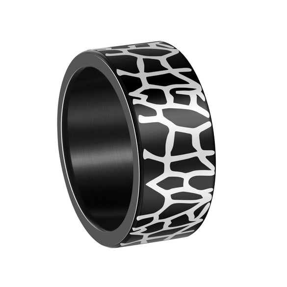 Titanium Steel Geometric Unisex Ring With Electroplating Simple And Crack Design Does Not Fade