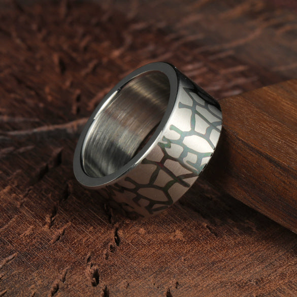 Titanium Steel Geometric Unisex Ring With Electroplating Simple And Crack Design Does Not Fade