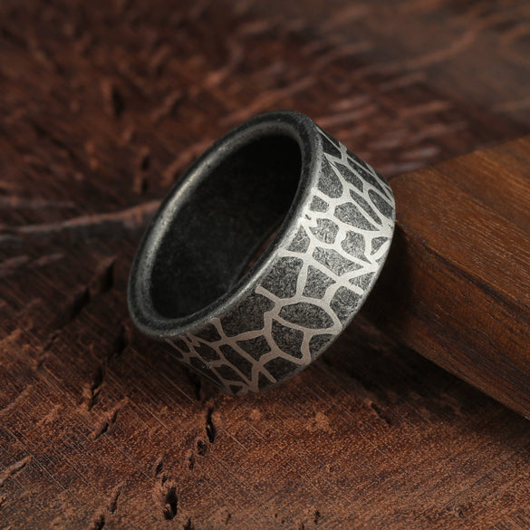 Titanium Steel Geometric Unisex Ring With Electroplating Simple And Crack Design Does Not Fade